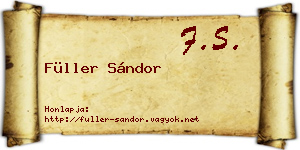 Füller Sándor névjegykártya