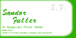 sandor fuller business card