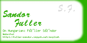 sandor fuller business card